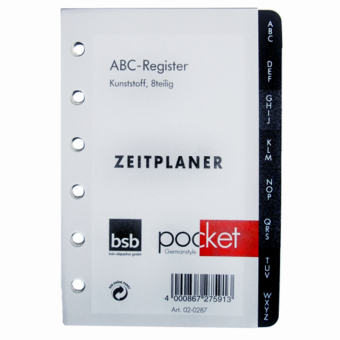 Pocket A7 ABC-Register Kunststoff 8teilig 